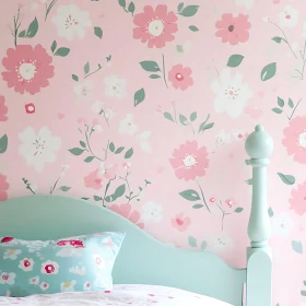 Pastel Floral Pattern in Bedroom