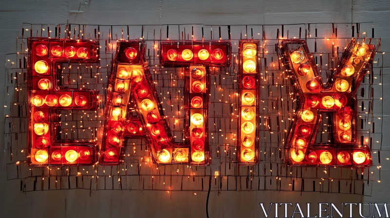 Bright 'EATX' Sign with Glowing Bulbs AI Image