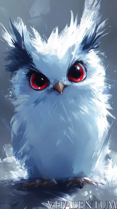 AI ART Illustration of an Enchanting White Owl