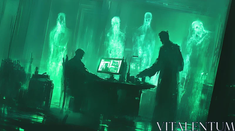 AI ART Green Laboratory with Ghosts