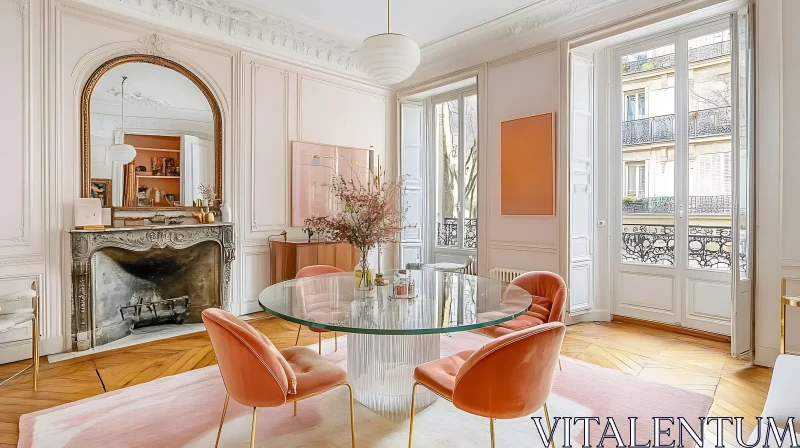 AI ART Coral Chairs in Bright Interior Setting