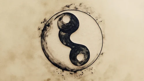 Monochrome Yin Yang Illustration