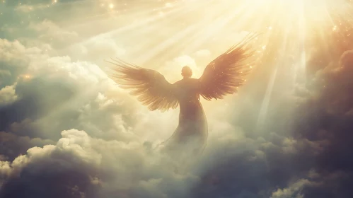 Celestial Angel Descending from Heaven