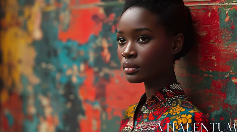Captivating Portrait of a Young African Woman AI Image