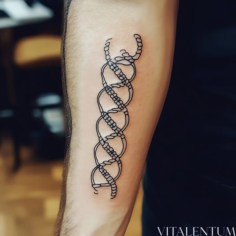 Scientific DNA Tattoo on Forearm AI Image