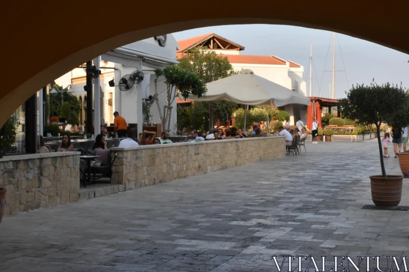 PHOTO Cyprus Outdoor Restaurant Ambiance