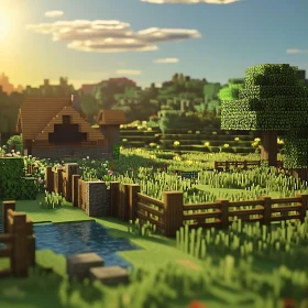 Blocky Serenity: A Minecraft Vista