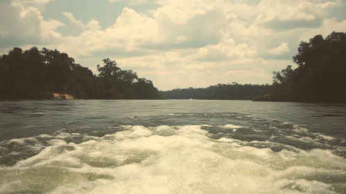 Serene River Cruise Through Lush Forests