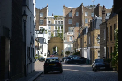 Street View of Elegant Brick Buildings