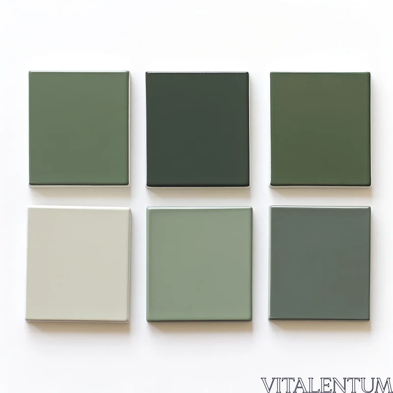 AI ART Minimalist Green Color Swatches