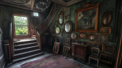 Faded Grandeur: A Vintage Interior Scene