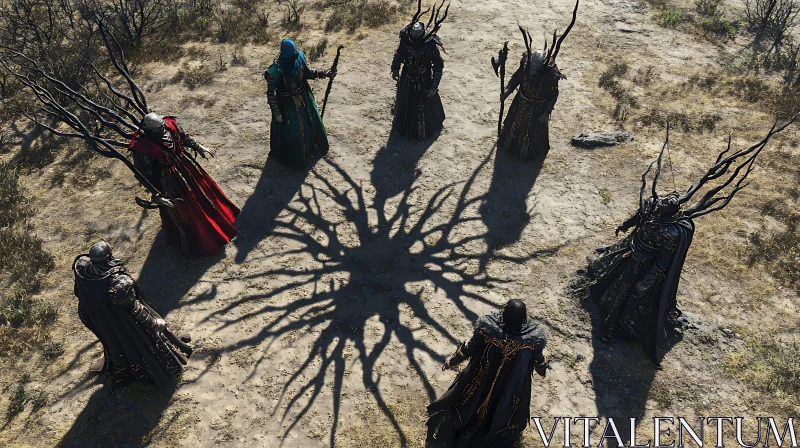 Arcane Conclave: Shadows of a Barren Land AI Image