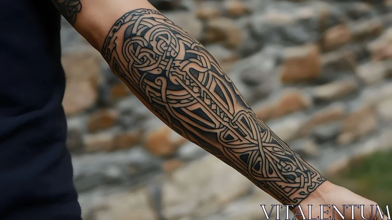 Celtic Tattoo Art on Forearm AI Image