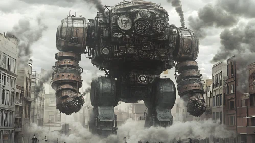 Giant Robot in Post-Apocalyptic City