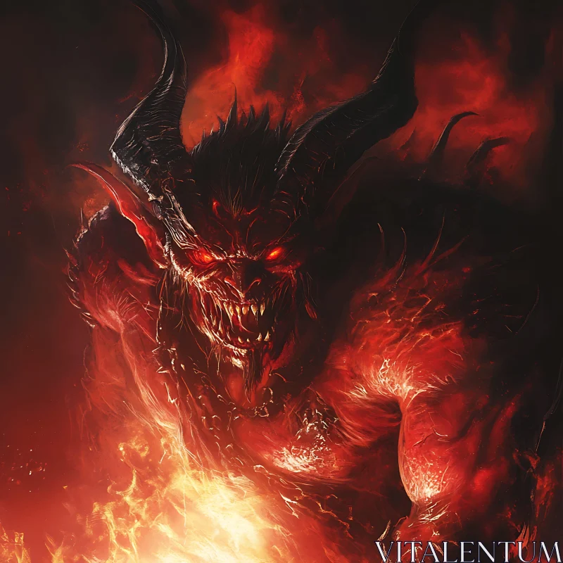 AI ART Fiery Demon Portrait