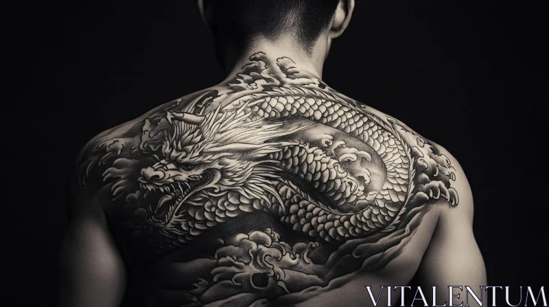 Fierce Dragon Tattoo on Back AI Image