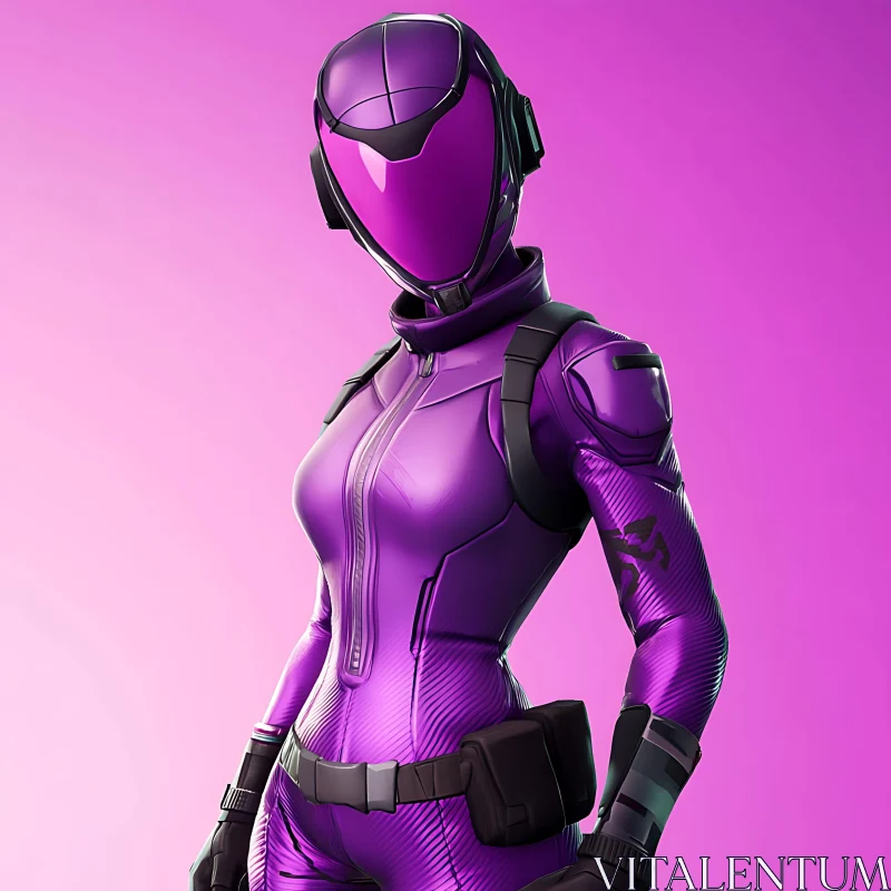 AI ART Female Figure in Purple Suit