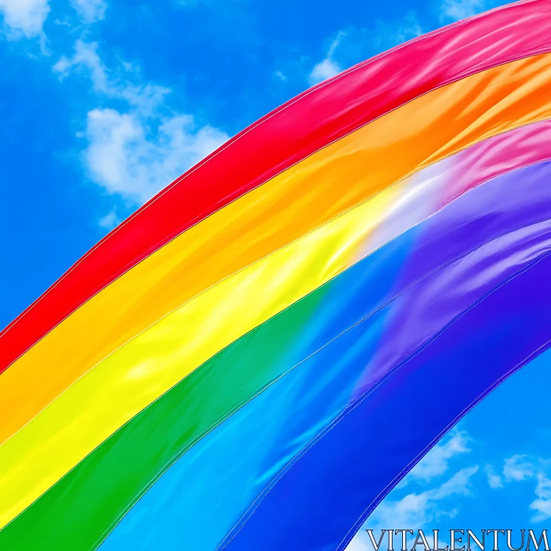 Vibrant Rainbow Against Blue Skies AI Image