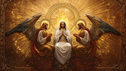 Divine Light: Angels and Central Figure