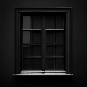 Black Window Frame on Black Wall