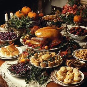 Golden Turkey Thanksgiving Table Setting