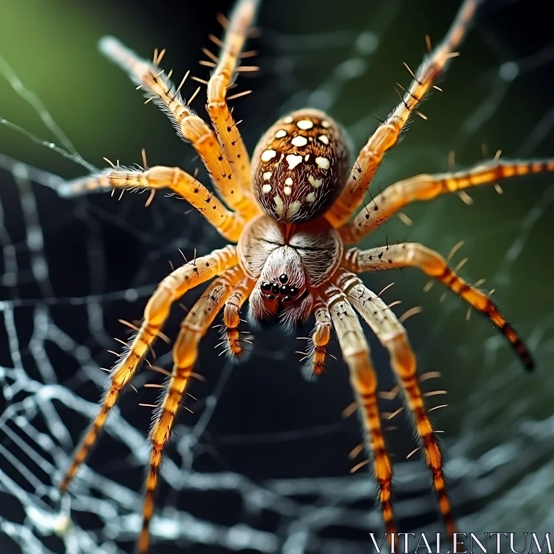 Detailed Macro Photography of a Spider AI Image