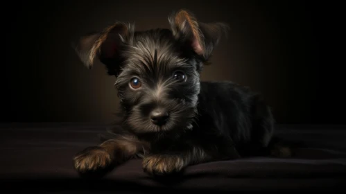 Charming Puppy Portrait with Luminous Softbox Lighting