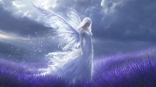 Angel in Lavender Dreamscape