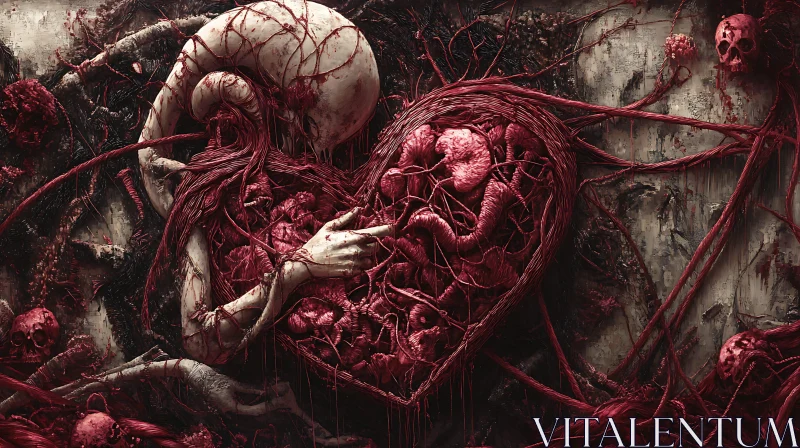 Surreal Anatomical Heart Composition AI Image