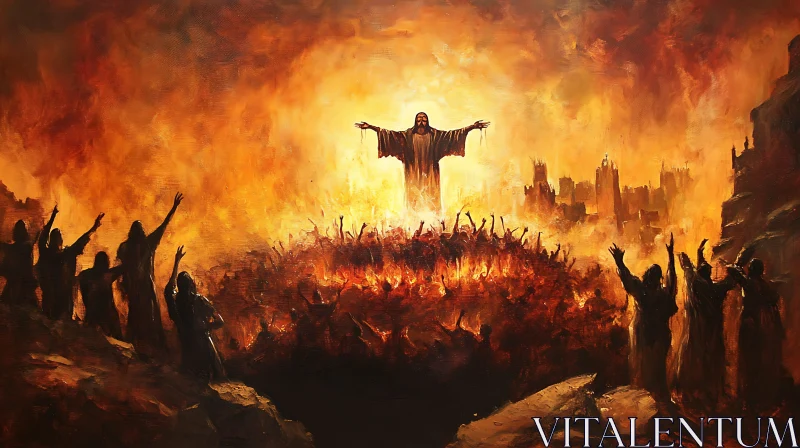 AI ART Apocalyptic Scene with Central Figure