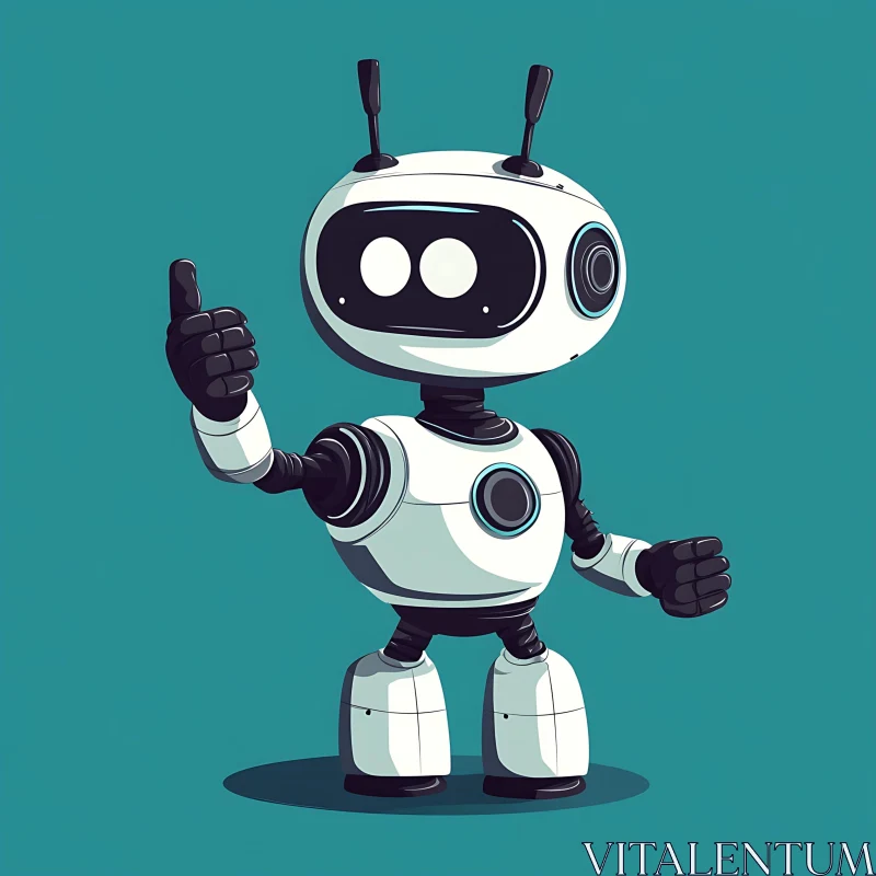 AI ART Friendly Robot Mascot with Thumbs Up