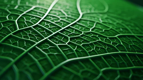 Green Leaf in Architectural Grids - A Close-up View