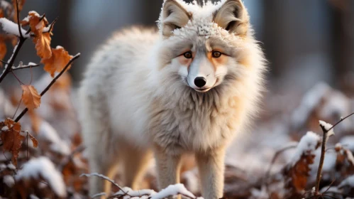 White Fox in Snow - A Captivating Nature Pattern
