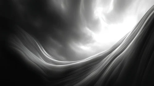 Abstract Monochrome Wave Composition