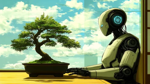 Futuristic Harmony between Robot and Nature