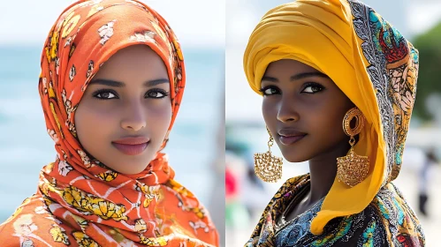 Portrait of Women in Traditional Headwear