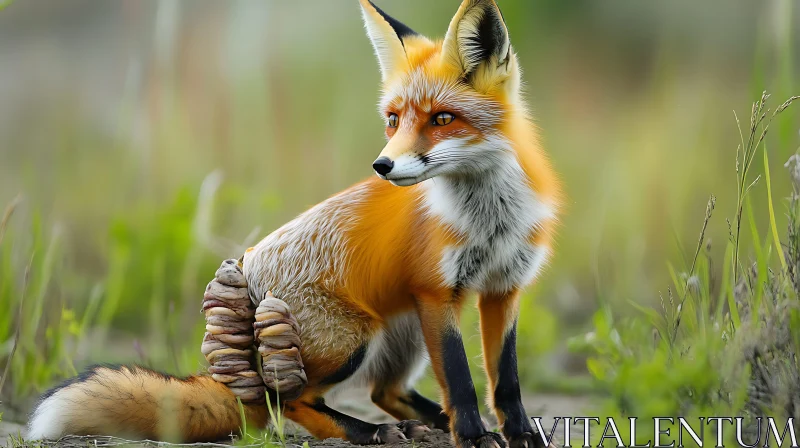 Vigilant Fox Portrait AI Image