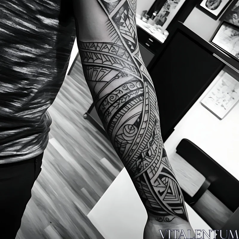 AI ART Detailed Abstract Arm Ink Art