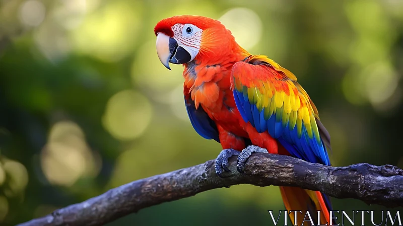 Scarlet Macaw on Branch AI Image