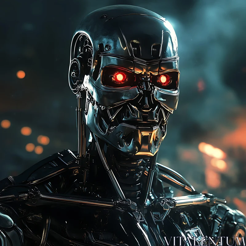 Futuristic Cyborg Design with Intricate Elements AI Image