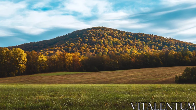 AI ART Scenic Mountain View in Autumn Colors