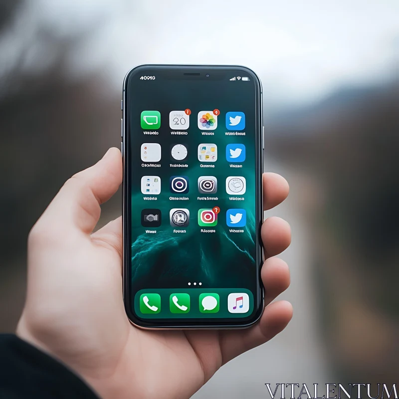 AI ART Mobile Device Displaying App Icons