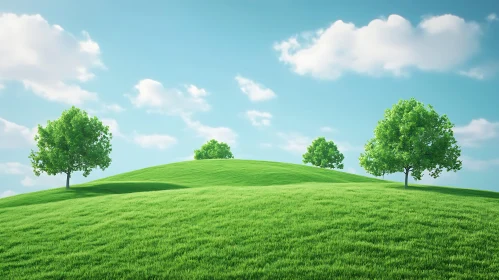 Rolling Green Hills and Trees