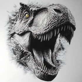 Detailed T-Rex Head Illustration