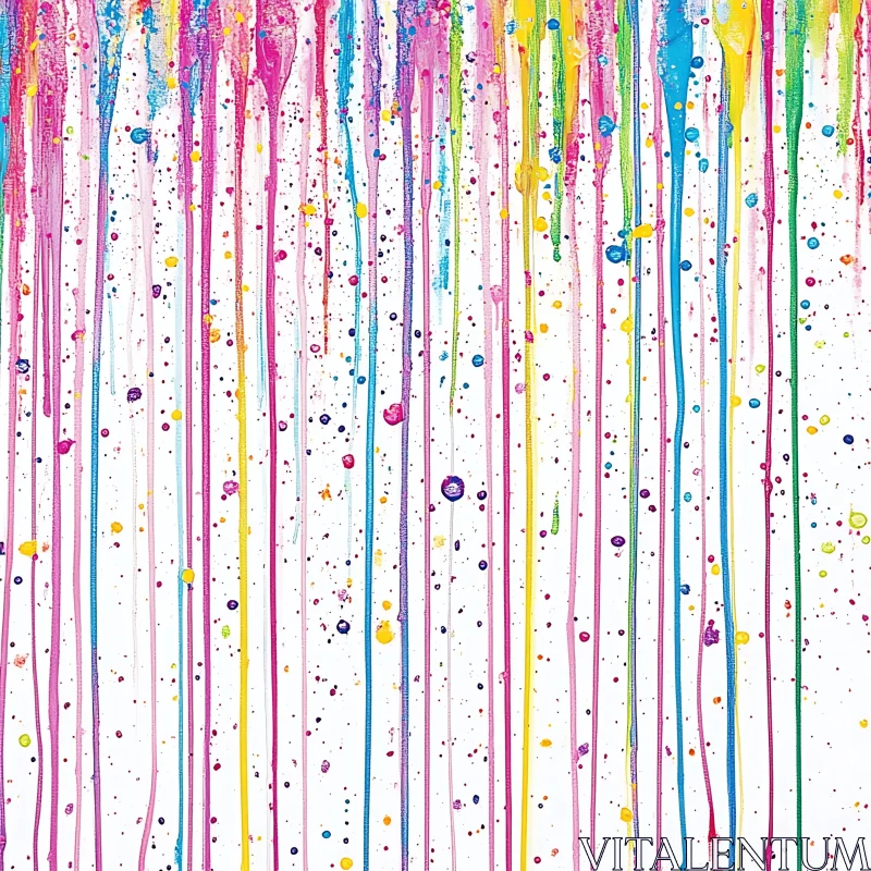 AI ART Rainbow Paint Streaks on White Canvas