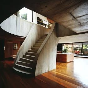 Interior with Concrete Staircase Design