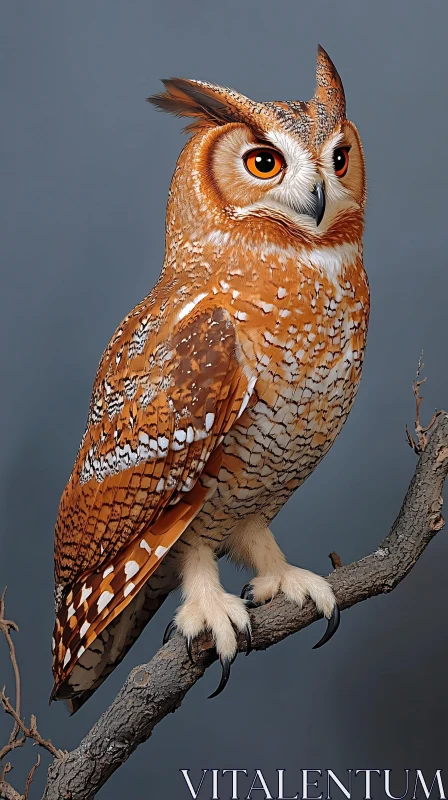 AI ART Owl Perched on Tree