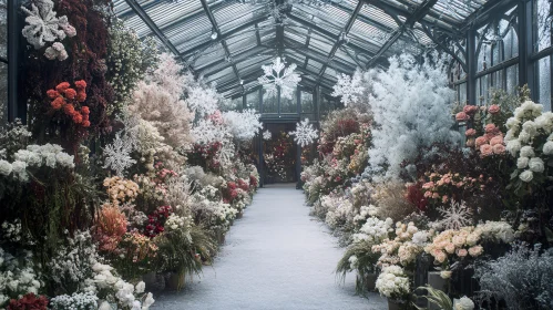 Floral Winter Greenhouse Display