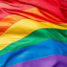 Rainbow Flag in Motion: Symbol of Pride