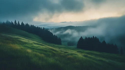 Foggy Forest Hillside